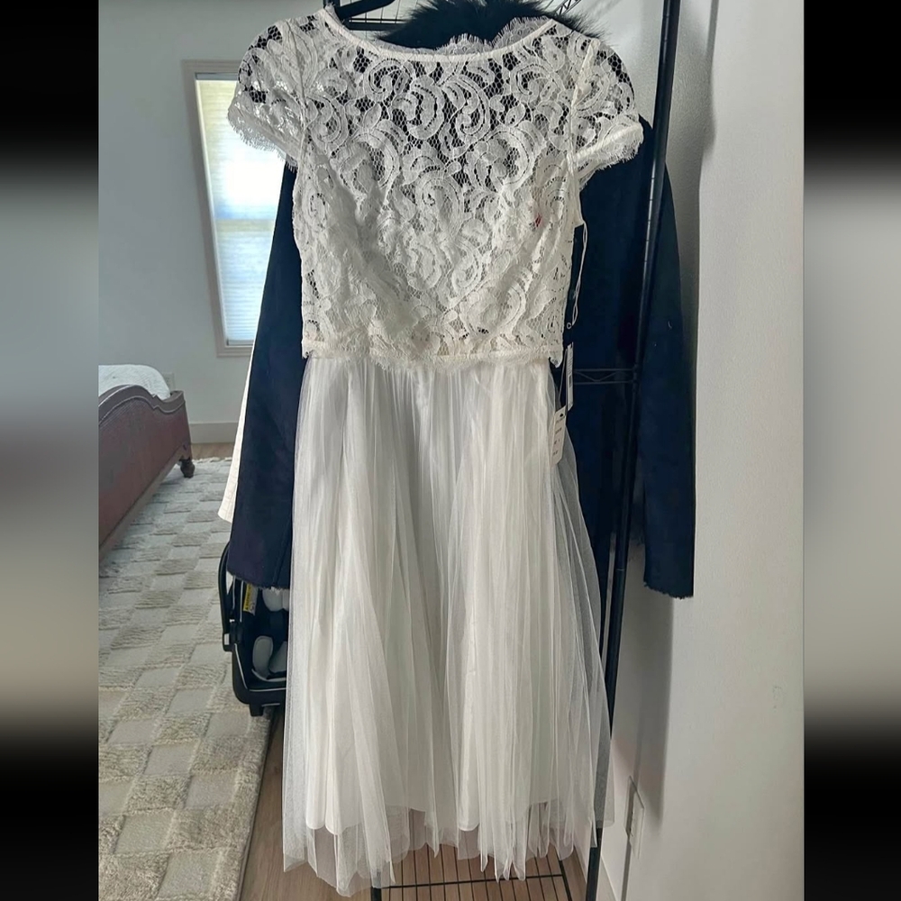 Adrianna Papell Women's Two-Piece Lace Skirt Set Ivory Size 0 $249 New
